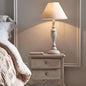 Traditional Rustic Cone Solid Wood Fabric 1-Light Table Lamp For Bedroom