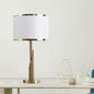 Modern Luxury Cylinder Metal Fabric 1-Light Table Lamp For Bedroom