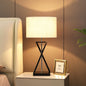 Modern Minimalist Cylinder Iron Linen 1-Light Table Lamp For Bedroom