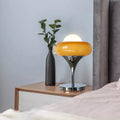 Modern Mid-Century Tart Glass Metal 1-Light Table Lamp For Bedroom