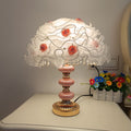Modern Art Deco Flower Dome Ceramic Fabric 1-Light Table Lamp For Bedroom