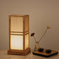 Traditional Japanese Tatami Box-shaped Bamboo 1-Light Table Lamp For Bedroom