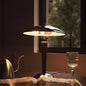 Traditional Japanese Mushroom Round Shade Iron Solid Wood 2-Light Table Lamp For Bedroom