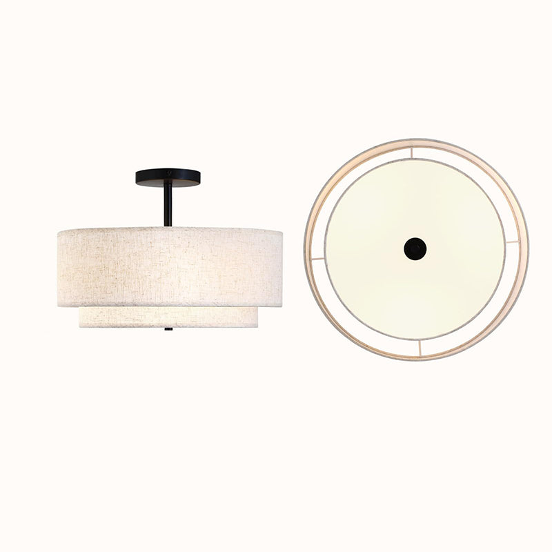 Minimalist Linen Round Ceiling Light
