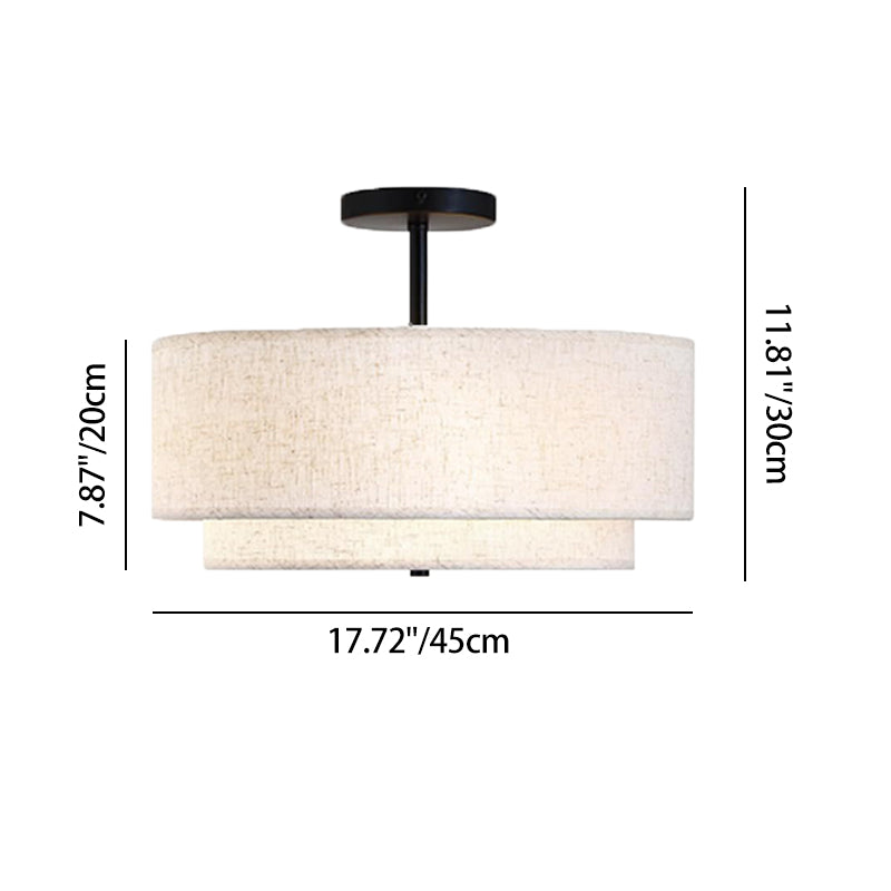 Minimalist Linen Round Ceiling Light