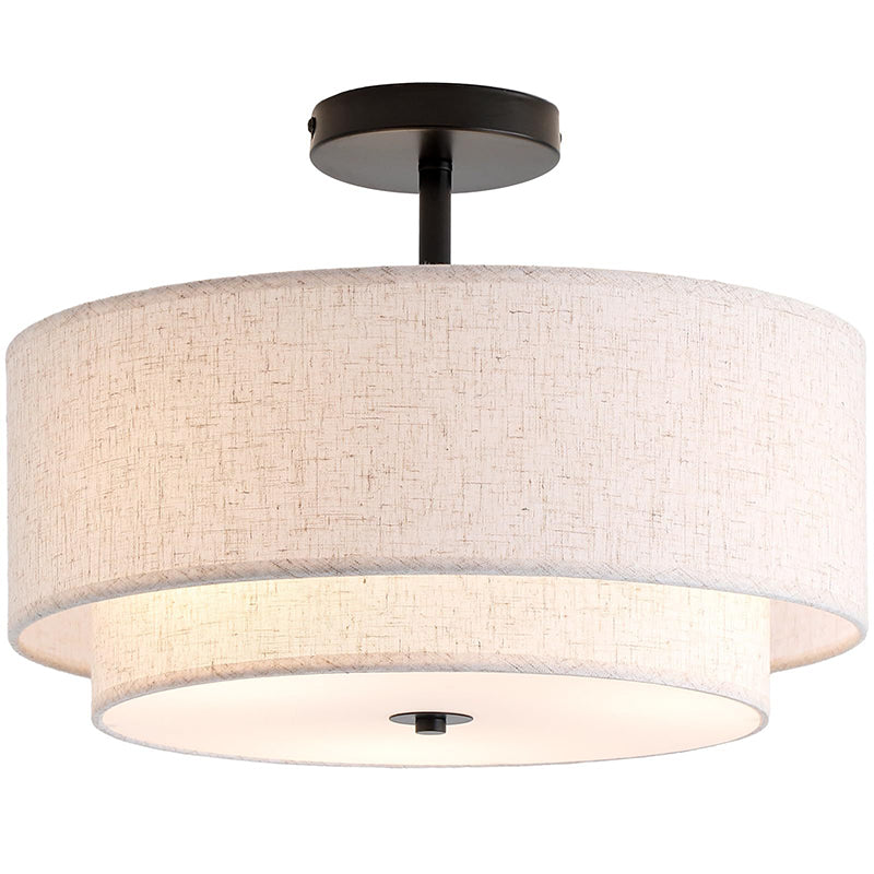Minimalist Linen Round Ceiling Light