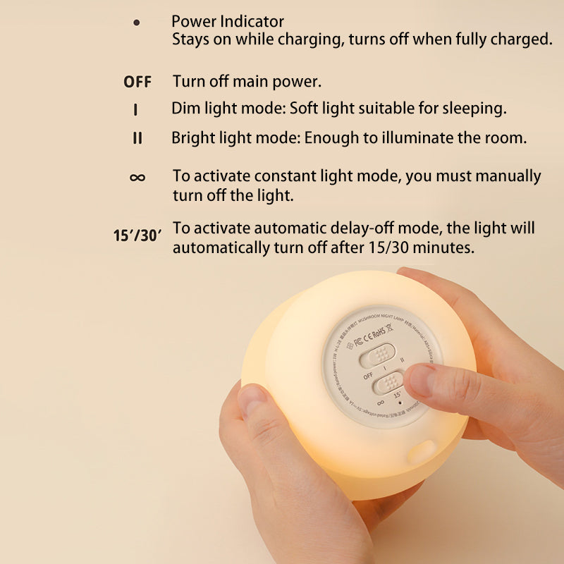 Mushroom Kids LED Night Light Table Lamp