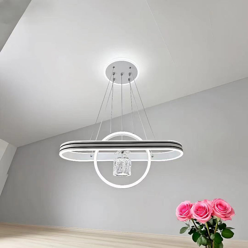 Oval Heart Round LED Island Chandelier