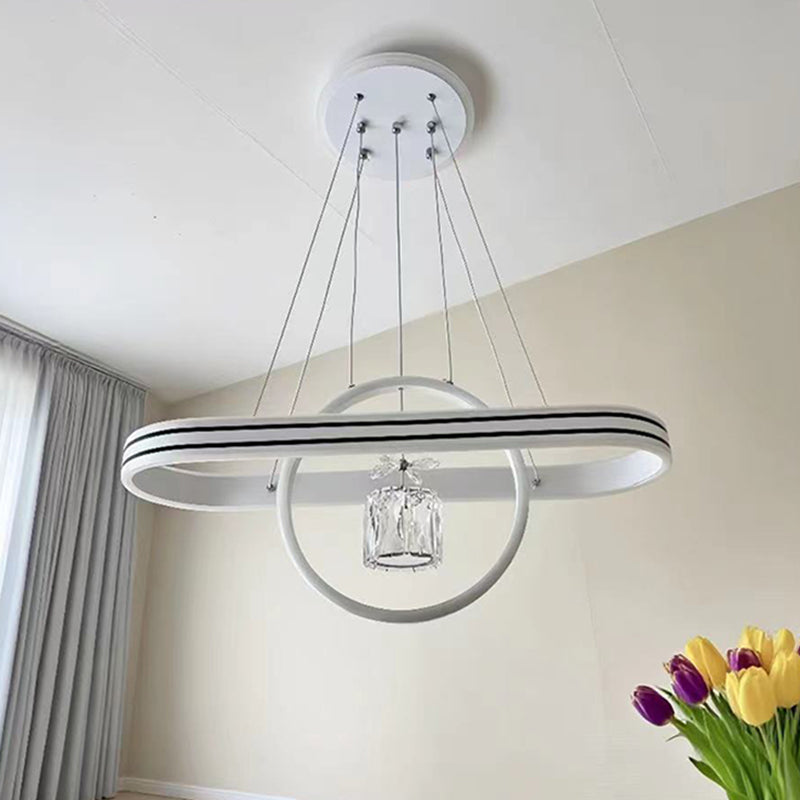 Oval Heart Round LED Island Chandelier