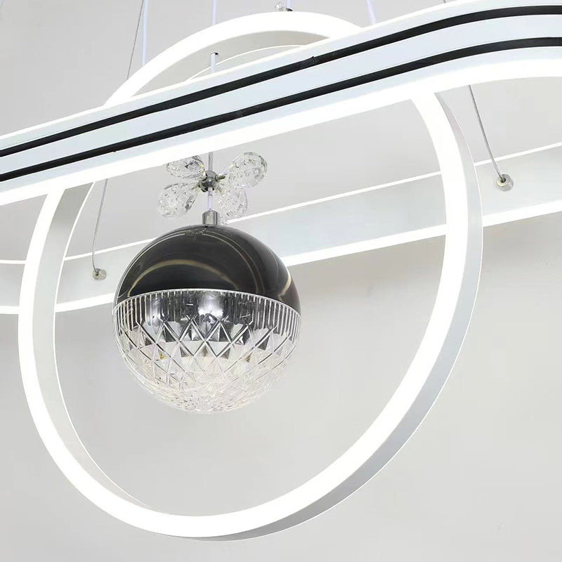 Oval Heart Round LED Island Chandelier