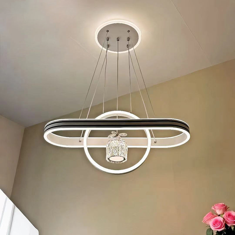 Oval Heart Round LED Island Chandelier