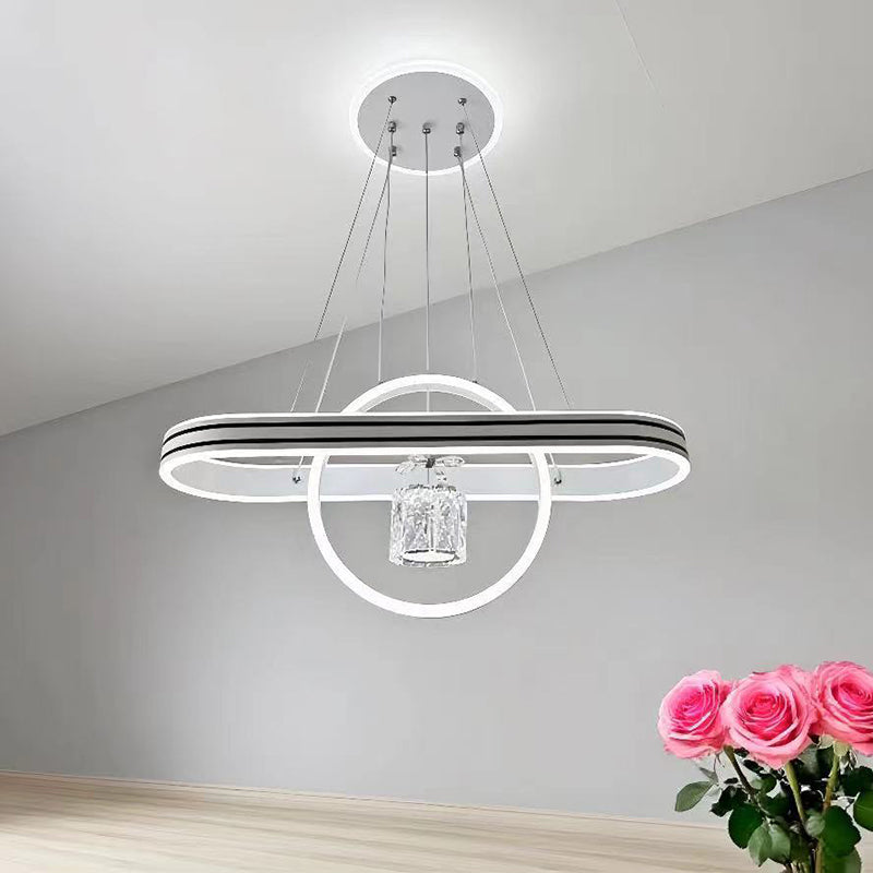 Oval Heart Round LED Island Chandelier