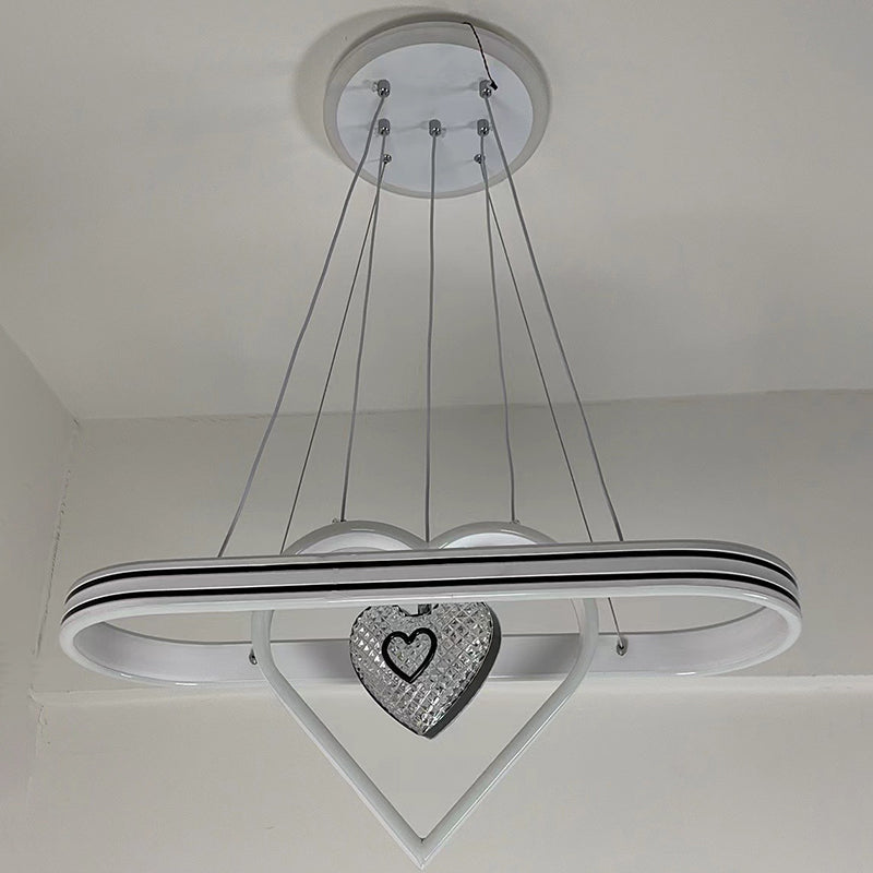 Oval Heart Round LED Island Chandelier