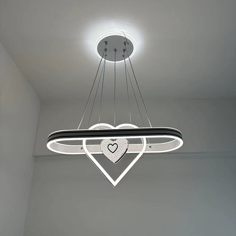Oval Heart Round LED Island Chandelier