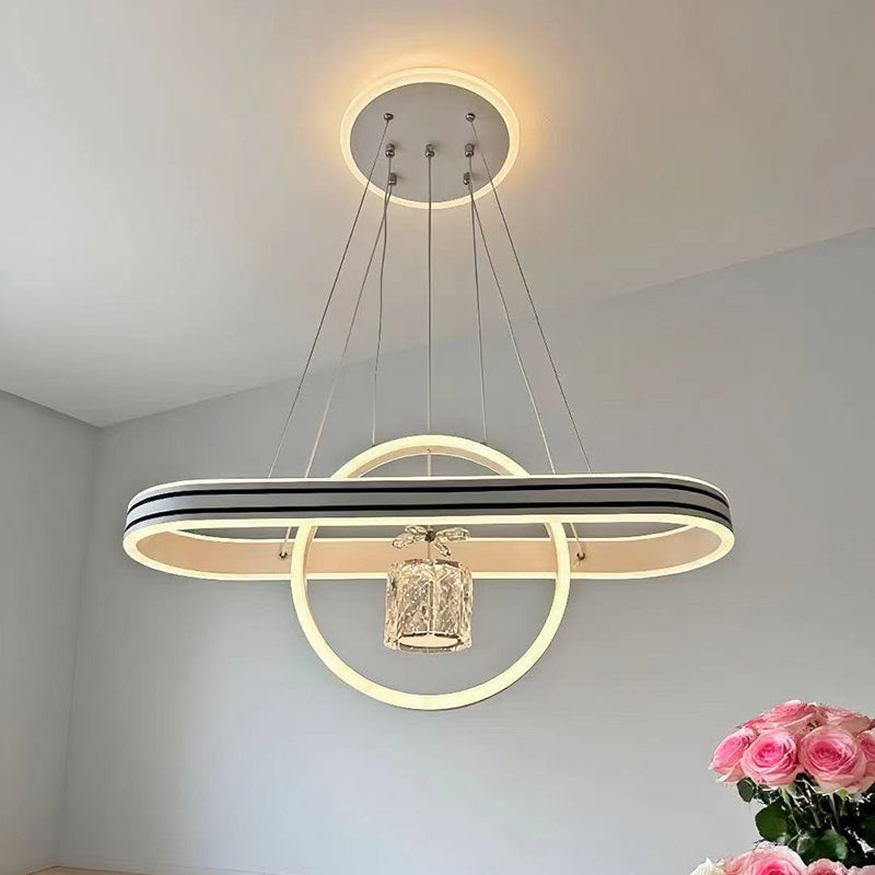 Oval Heart Round LED Island Chandelier