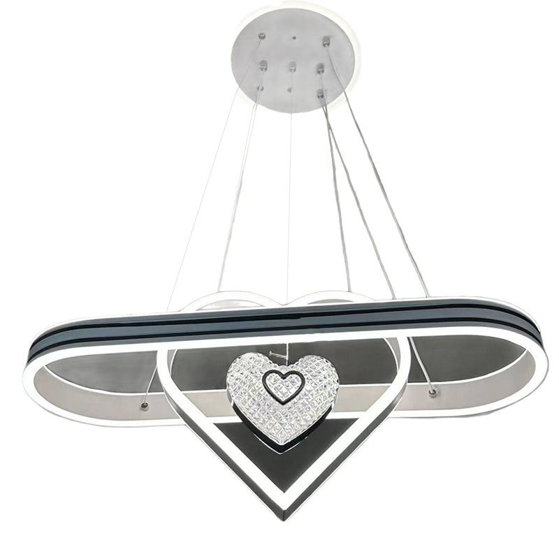 Oval Heart Round LED Island Chandelier