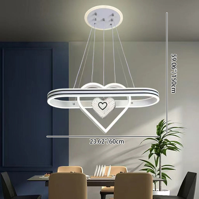 Oval Heart Round LED Island Chandelier