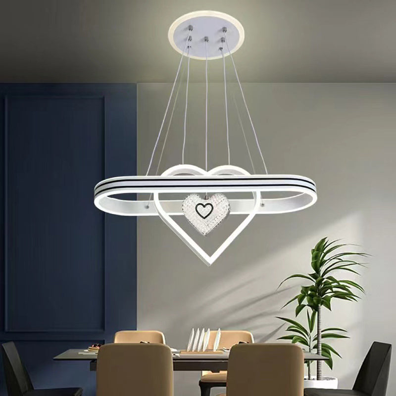 Oval Heart Round LED Island Chandelier
