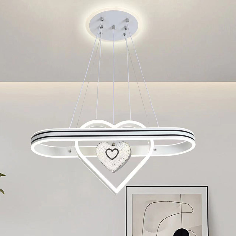 Oval Heart Round LED Island Chandelier