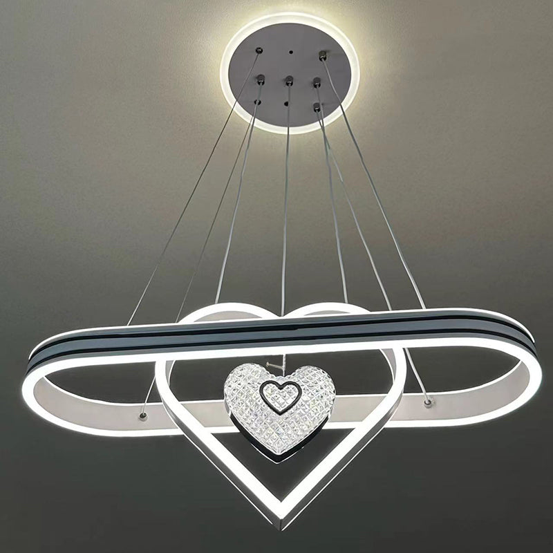 Oval Heart Round LED Island Chandelier