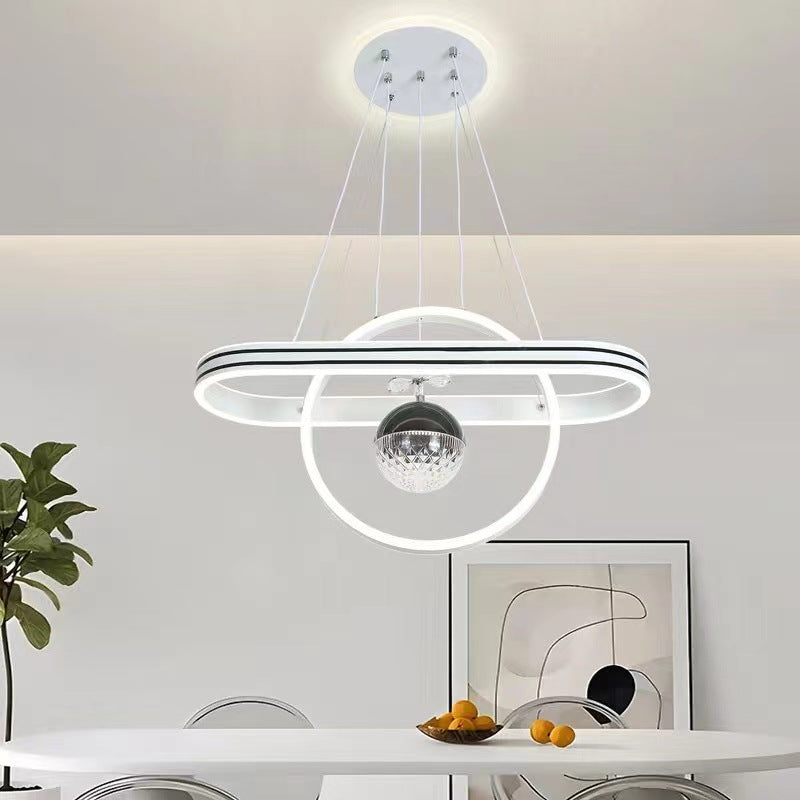 Oval Heart Round LED Island Chandelier