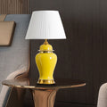 Traditional Chinese Vase Ceramics Metal Fabric 1-Light Table Lamp For Bedroom