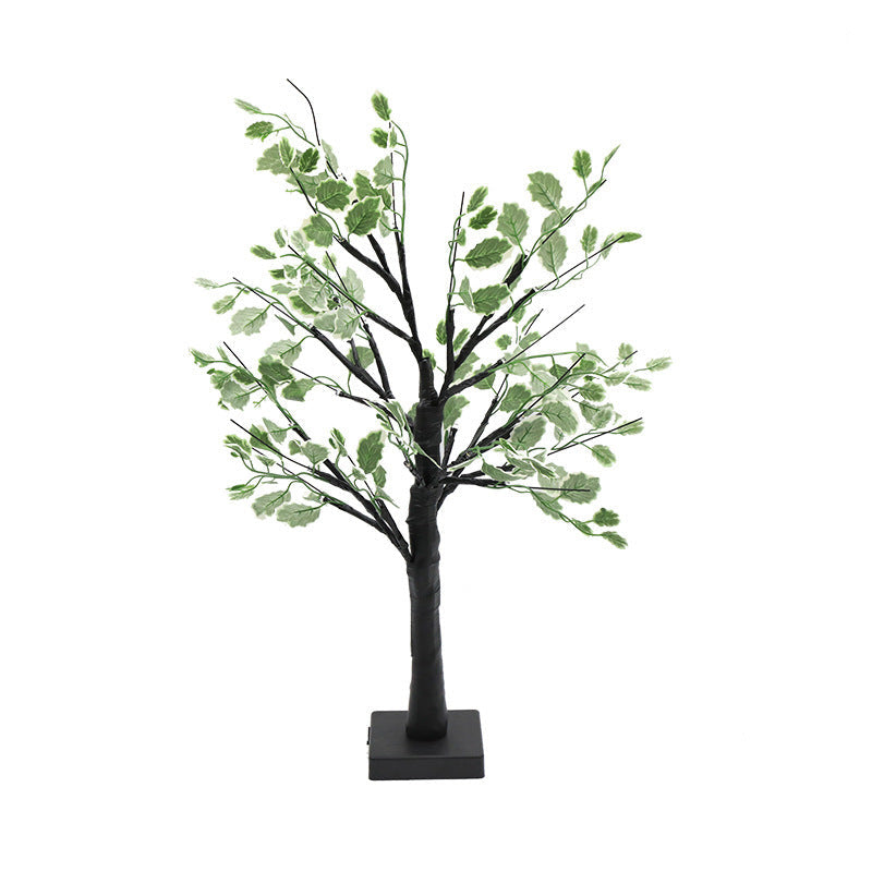 Traditional Rustic Plastics Tree LED USB Battery Table Lamp For Living Room