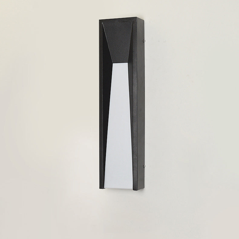 Modern Minimalist Waterproof Rectangular Stainless Steel Acrylic LED Outdoor Wall Sconce Lamp For Garden