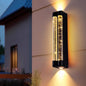 Modern Minimalist Waterproof Trapezoid Cylindrical Stainless Steel Crystal LED Outdoor Wall Sconce Lamp For Garden