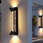 Modern Minimalist Waterproof Trapezoid Cylindrical Stainless Steel Crystal LED Outdoor Wall Sconce Lamp For Garden