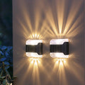 Modern Minimalist Waterproof Solar Rectangular Plastic LED Wall Sconce Lamp For Outdoor Patio