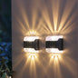 Modern Minimalist Waterproof Solar Rectangular Plastic LED Wall Sconce Lamp For Outdoor Patio