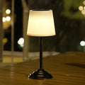Contemporary Nordic Waterproof Solar Round Iron PP LED Outdoor Table Lamp For Garden