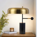 Modern Art Deco Geometric Iron Marble 1-Light Table Lamp For Study