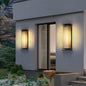 Modern Minimalist Waterproof Rectangular Stainless Steel Glass LED Outdoor Wall Sconce Lamp For Garden