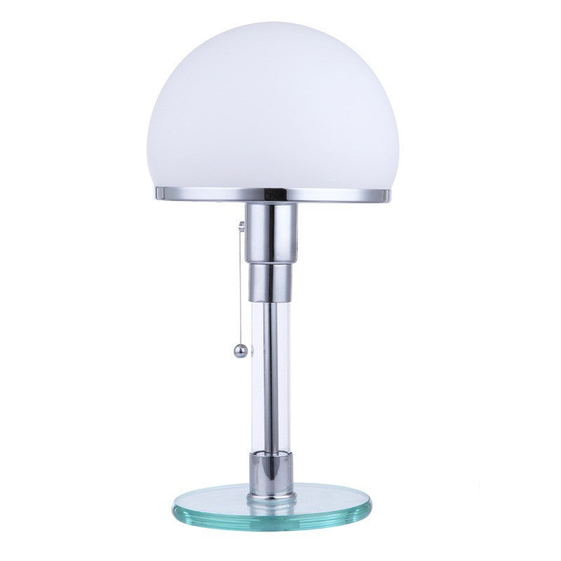 Modern Minimalist Metal Glass Round 1-Light Table Lamp For Bedroom