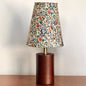 Traditional Vintage Crushed Flower Round Column Solid Wood PVC Fabric 1-Light Table Lamp For Bedroom