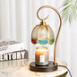 Modern Luxury Liftable Round Glass Stone Brass 1-Light Melting Wax Table Lamp For Living Room