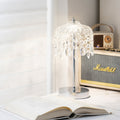 Modern Luxury Pendant Branch Round Crystal Iron 1-Light Table Lamp For Bedroom