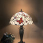 Traditional Tiffany Umbrella Round Glass Resin 1-Light Table Lamp For Living Room