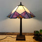 Traditional Tiffany Conical Square Glass Resin 1-Light Table Lamp For Living Room