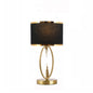 Modern Luxury Round Column Fabric Iron 1-Light Table Lamp For Living Room