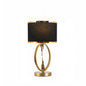 Modern Luxury Round Column Fabric Iron 1-Light Table Lamp For Living Room