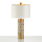 Modern Minimalist Round Cylinder Cutout Fabric Metal 1-Light Table Lamp For Bedroom