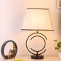 Modern Minimalist Round Square Fabric Iron 1-Light Table Lamp For Living Room