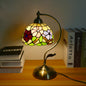 Traditional Tiffany Semicircle Patterned Glass Iron 1-Light Table Lamp For Living Room