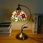Traditional Tiffany Semicircle Patterned Glass Iron 1-Light Table Lamp For Living Room
