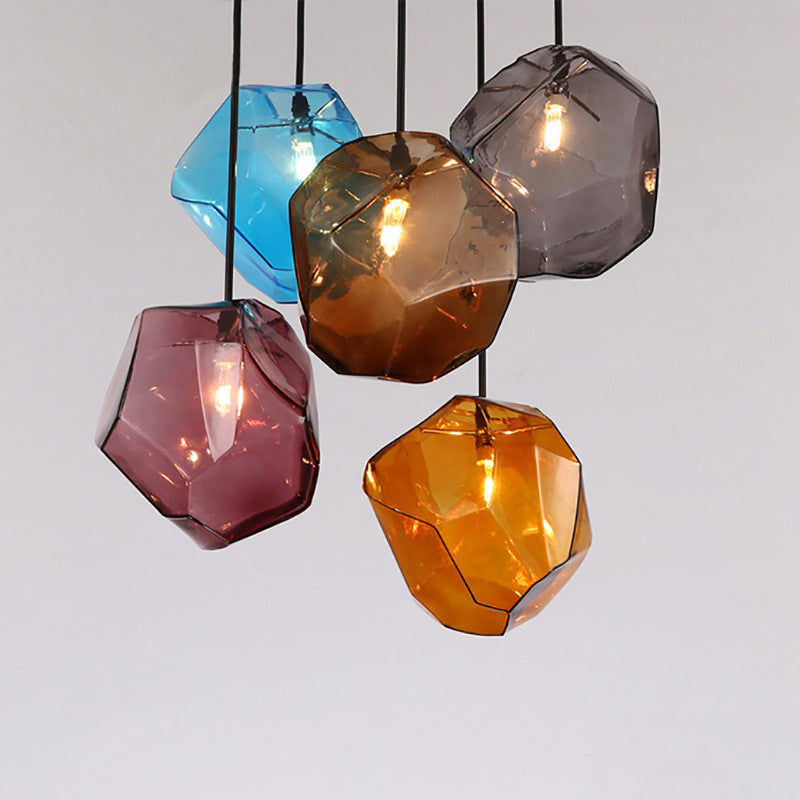 Vintage Stone Glass Pendant Light