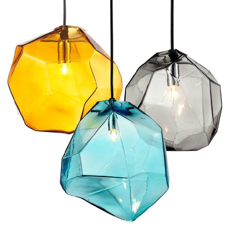Vintage Stone Glass Pendant Light