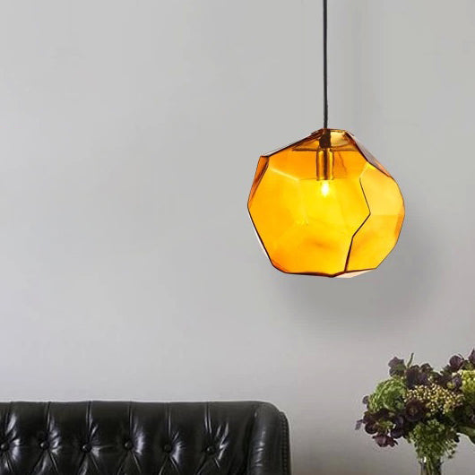 Vintage Stone Glass Pendant Light